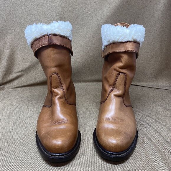 Genuine Tan Leather Fleece Lined Boots - Picture 3 of 12